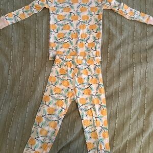 Hanna Anderson Long John Kids Pajamas - clementine